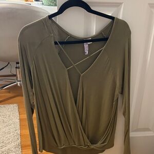 Alya Khaki Wrap Blouse